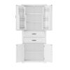 Storage Cabinet with Multi-Functional Storage Space for Kitchen/Bathroom/Dining Room/Living Room , 2 Drawers with Slide Rails, Adjustable Shelf, White