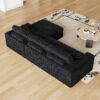 114.5'Modern Corduroy Modular foam Sofa, Recliner Seat reversible Sofa, 2-in-1 Sofa with Recliner and L-Shaped Sofa Combination with Three Cushion Neck Pillow Combination and Two Throw Pillows
