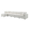 130*65" Modern Modular Cloud Sofa Bed, 6 Seat Chenille Sectional Couch Set with Ottoman,Free Combination,Convertible U Shaped Sleeper Sofa for Living Room, Apartment, 3 Colors