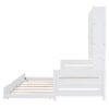 Twin Size Wooden Daybed With Twin Size Trundle, and All-in-One Cabinet and Shelf, White