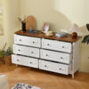 White Dresser for Bedroom, 6 Drawer Dresser with Wide Drawer and Metal Handles, White Dresser, Wood Dressers & Chests of Drawers for Hallway, Entryway.
