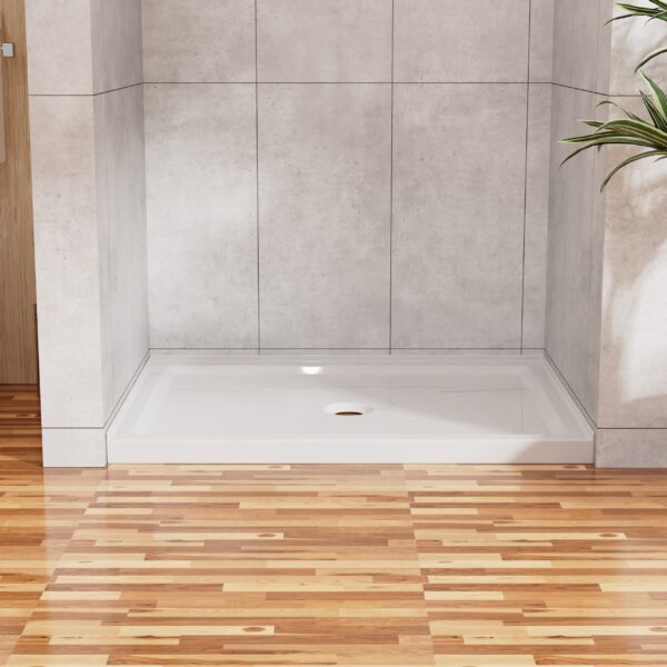 Goodyo 32"x48" Shower Base 3.5" Height Anti-slip Acrylic Center Drain Single Threshold Shower Base in White