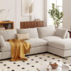 U_STYLE Upholstery Convertible Sectional Sofa, L Shaped Couch with Reversible Chaise
