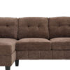 U-shaped Sectional Sofa 103.5" Chenille Fabric Couch with Dual Chaise Lounges, Storage Pockets and Armrest Pillows for Living Room, Brown