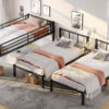 Twin over Twin & Twin Bunk Beds for 3, Twin XL over Twin & Twin Bunk Bed Metal Triple Bunk Bed, Black