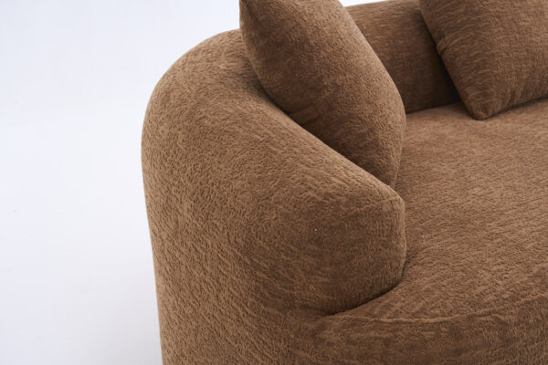054be704177545649bf7b6858c518284_c7ea968c9129acfc64143399dee0bf58 LY-025 Curved Sofa Toffee Caramel Full Compression Sponge Sectional, 30D Chenille Modular Couch for Apartment & Living Room, 800 lbs 110"L, 60 Firmness with 4 Pillows
