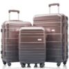 Luggage Sets New Model ABS Hardshell 3pcs Clearance Luggage Hardside Lightweight Durable Suitcase sets Spinner Wheels Suitcase with TSA Lock 20''24''28''( golden)