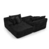 Two-seater lazy sofa lounge chair,Compressed sofa no assembly required, made of velvet fabric, fluffy modern  lounge chair, used for indoor living rooms and bedrooms-Black