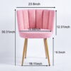 Modern pink dining chair(set of 2 ) with iron tube wood color legs, shorthair cushions and comfortable backrest, suitable for dining room, living room, cafe, simple structure.
