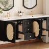 30" Bathroom Vanity with Ceramic Sink, Mid-Century Bathroom Vanity Cabinet with 2 Drawers, Bathroom Vanities Cabinet with Large Storage Space