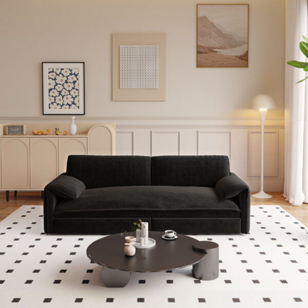 66" Queen Pull Out Sofa Bed, 3-in-1 Convertible Sleeper Sofa with Side Storage,Multi-Functional Velvet Loveseat Bed for Living Room,Bedroom,Apartment,Office.(Old Sku:W1885P154638/W1885P214784)