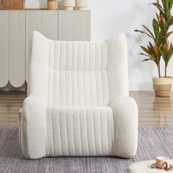 Bean Bag Chair for Adults with Armrests - Oversized Comfy Beanbag Lounge Lazy Floor Sofa Accent Chair for Living Room, Bedroom