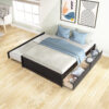 FULL BED WITH TWIN SIZE TRUNDLE AND TWO DRAWERS FOR ESPRESSO COLOR