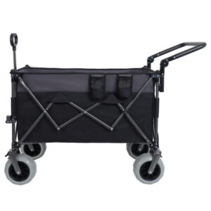 Multi-Functional Push-Pull Folding Wagon Cart with Rotating Handle & 9"x4" Beach Tires for Camping & Beach –300L XL Heavy-Duty, Large Capacity for Transport, Groceries, and Outdoor Use