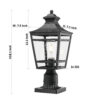 Large Outdoor Post Lights Lamp Post Light Fixture, 18.1inch Waterproof Aluminum Post Lamp with Clear Glass, Fence Post Deck Lighting for Garden, Patio, Pathway (2 pack)
