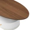 Luxury Nesting Coffee Table Set of 2,  Tables with Storage for Living Room, Oval and Round Table Set, White Center Table, Cocktail Table, Side Table,  Large 47.24'', Small 19.69''