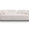Luxury Modern Sofa Couch for Living Room, White Boucle Upholstered Cloud Couch for Apartment Home Office, 3 Seater