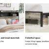 Full size bed frame, wooden platform bed frame, with storage and 2 USBs, no noise, no need for box springs, easy to assemble tools, large storage space under the bed, Antique Gray