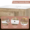 30" Modern Wood Fixture Bathroom Vanity, Bathroom Cabinet with Sliding Drawer, Bathroom Storage Cabinet with Ceramic Basin Sink Top, Single Bathroom Vanities Cabinet with Doors and Open Shelf