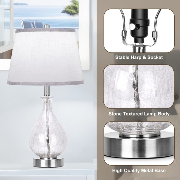 0a3e476fc574403fa7b1e4159bd90066_51ee98199583611f424d00025d964f1f Glass Table Lamp for Living Room Bedroom Set of 2, 22.5" LED Light with Touch Control, White 3 Way Dimmable Modern Bedside Lamps for Home Decor with White Fabric Shade