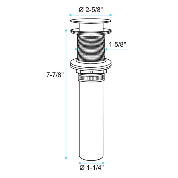 2 Pcs Bathroom Sink Drain without Overflow, Vessel Sink Lavatory Vanity Pop Up Drain Stopper, 304 Stainless Steel