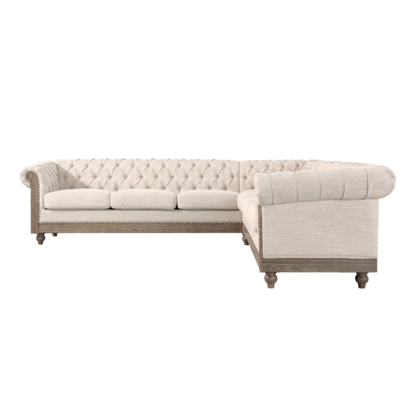 Mirod Comfy Large Sectional Sofa with Wooden Legs, Retro Style for Living Room