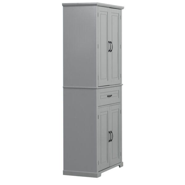 Bathroom Storage Cabinet with Doors and Drawer, Multiple Storage Space, Adjustable Shelf, Grey (Old Sku:WF308204AAE)