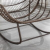 Outdoor Rattan Rocking Chair,Padded Cushion Rocker Recliner Chair Outdoor for Front Porch, Living Room, Patio, Garden, Navy blue