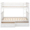 Twin over Twin Bunk Bed with Drawers, Convertible Beds, White(Old SKU: SM000240AAK-1)
