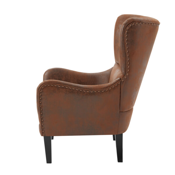 Mirod Hi-back Vintage Distressed Lounge Chair with Ottoman,Classic Tufted Design & Nailhead Trim for Living Room, Study, Bedroom