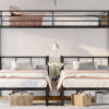 Twin over Twin & Twin Bunk Beds for 3, Twin XL over Twin & Twin Bunk Bed Metal Triple Bunk Bed, Black