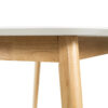 5-Piece Mid-Century Modern Dining Set - Solid Wood Frame Table + 4 Beige Upholstered Chairs(White Oak+Gray)