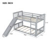 Twin Over Twin Bunk Bed with Slide and Ladder, Gray (Old SKU:LT000108AAE)