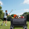 Multi-Functional Push-Pull Folding Wagon Cart with Rotating Handle & 9"x4" Beach Tires for Camping & Beach –300L XL Heavy-Duty, Large Capacity for Transport, Groceries, and Outdoor Use
