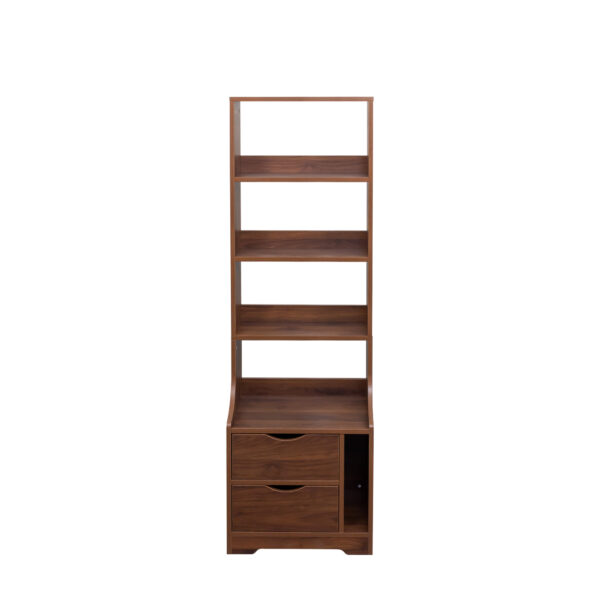 Night Stand with Bookshelf, Night Stand with 2 Storage Drawers for Bedroom