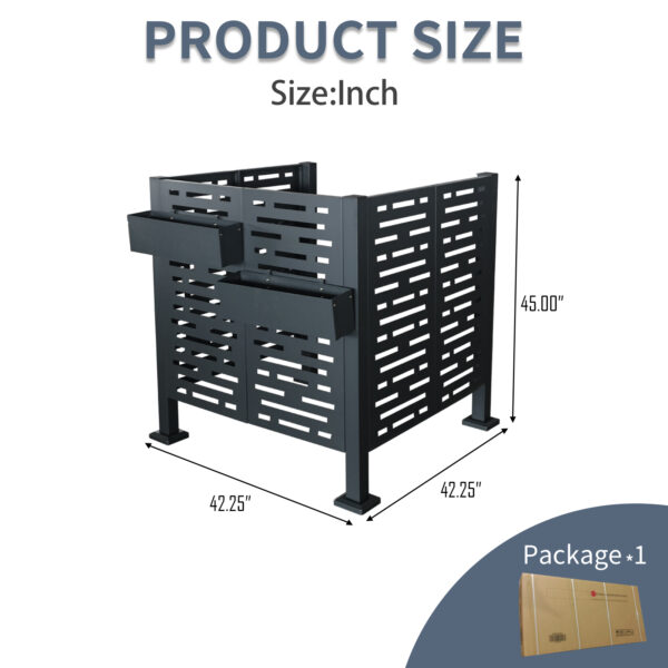 1067dfc30755417ea4aacebbe19f9ad2_ac35b5c5665cb2548120eb6d26b750c7 3.5 x3.5 FT Air Conditioner Fence for Outdoor Units, Metal Privacy Fence Cover, Perfect to Conceal Air Conditioning Units (W540133742)
