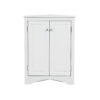 White Triangle Bathroom Storage Cabinet with Adjustable Shelves, Freestanding Floor Cabinet for Home Kitchen