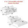 66" Queen Pull Out Sofa Bed, 3-in-1 Convertible Sleeper Sofa with Side Storage,Multi-Functional Velvet Loveseat Bed for Living Room,Bedroom,Apartment,Office.(Old Sku:W1885P154639/W1885P214785)