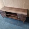 43.31 inch TV Stand, Mid-Century Modern TV Stand for 32/45 inch TV, Entertainment Center with Storage, Media Console Table for Living Room and Bedroom, Walnut