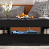 U-Can Lift-Top Coffee Table with 2 Drawers, Modern Coffee Table with Adequate Hidden Compartment, Multi-Functional Lift-Top Coffee Table with High-Gloss Finish for Living Room