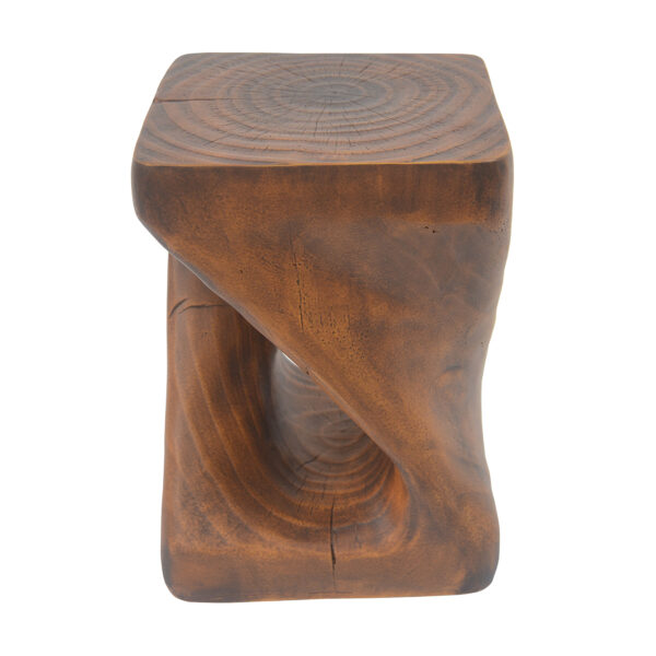 120d7d3d3afe4fda86dd24d46c9f261c_000aa5697ece5ab1db3ab9c1dd959382 MGO Twist Shape Side Table, Wood-like texture, antique brown Color