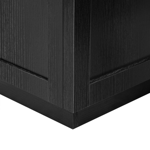 K&K 82.7 inch Kitchen Island with Extendable Dining Table for 4-6 Person,Faux Mable Kitchen Table with Double-sized Storage,Power Outlet,Kitchen island with Storage 2 Drawers 2 Side Open Shelves,Black