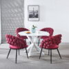 wine red  Modern chair(set of 2 ) with golden color iron tube legs,  soft cushions and comfortable backrest, suitable for dining room, living room, cafe,hairball back