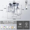 Semi Flush Mount Ceiling,3-Light Kitchen Mount,Hallway Light Fixtures Ceiling with Clear Crystal Shades for Kitchen Entryway Bedroom Bathroom Foyer