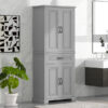 Bathroom Storage Cabinet with Doors and Drawer, Multiple Storage Space, Adjustable Shelf, Grey (Old Sku:WF308204AAE)