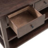 TREXM Retro Design Console Table with Two Open Shelves, Pine Solid Wood Frame and Legs for Living Room (Espresso)