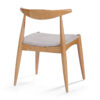 5-Piece Mid-Century Modern Dining Set - Solid Wood Frame Table + 4 Beige Upholstered Chairs(White Oak+Beige)