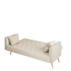 71 inch convertible love seat sofa, American retro beige velvet, suitable for small living room, bedroom, office