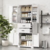 Storage Cabinet with Multi-Functional Storage Space for Kitchen/Bathroom/Dining Room/Living Room , 2 Drawers with Slide Rails, Adjustable Shelf, White