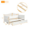 Twin Wooden Daybed with Trundle Bed, Sofa Bed for Bedroom Living Room,White